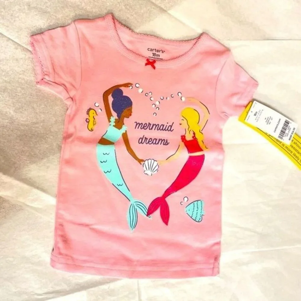 Carter’s Baby Girl “Mermaid Dreams” 4-Pc Pajama set 18 M